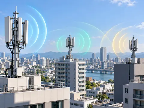 基地局の信号最適化を表すイメージ