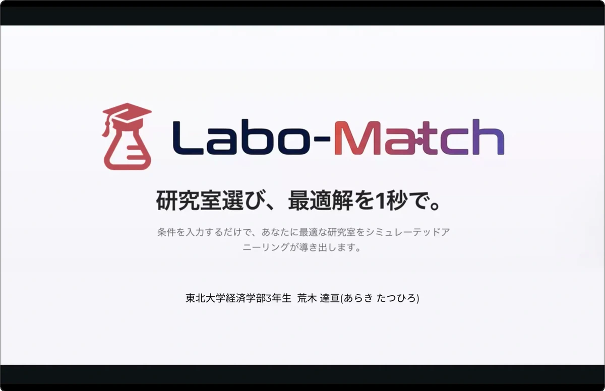 【Labo-Match】量子アニーリングを用いた学生と研究室のマッチングサービス