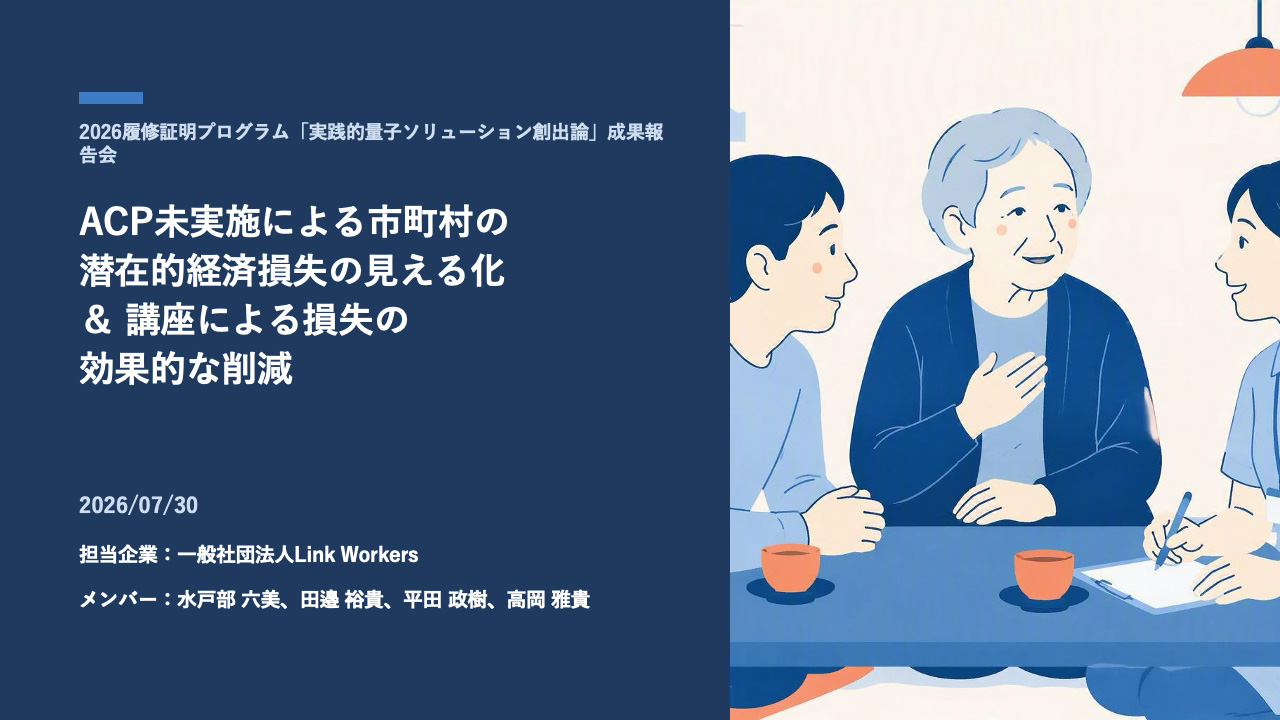 ACP未実施による市町村の潜在的経済損失の見える化＆ 講座による損失の効果的な削減