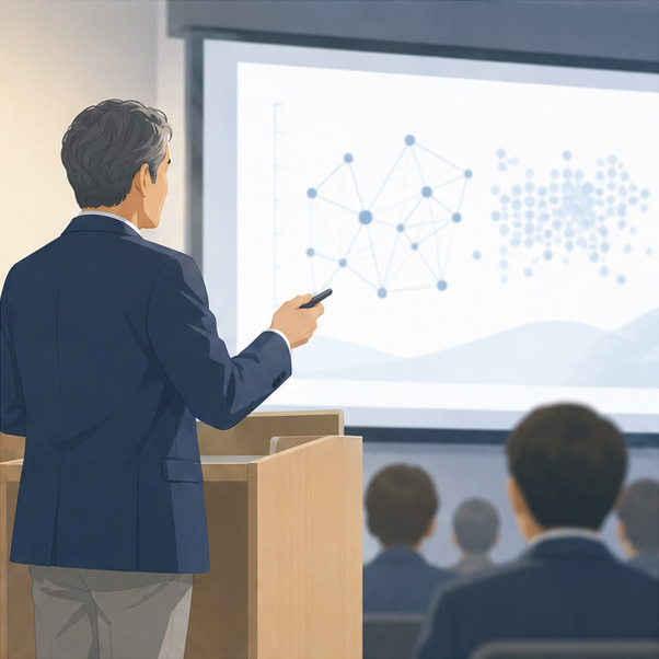 受講者発表会で、機械学習について発表